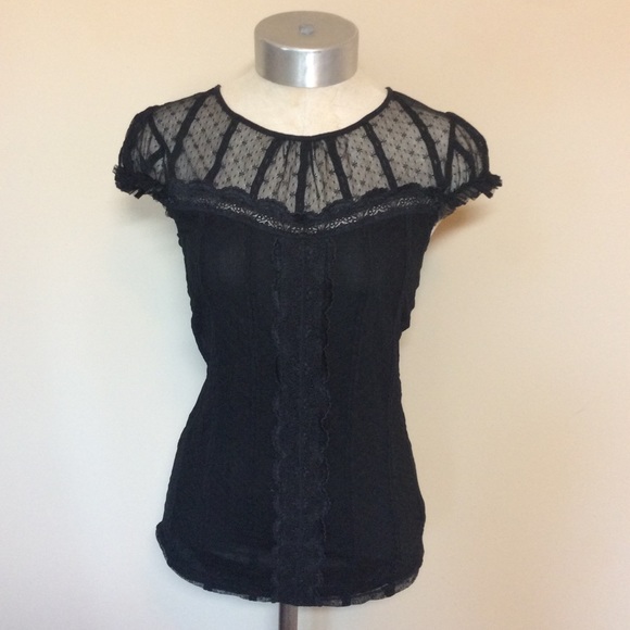 Free People Tops - Free people mesh lace blouse top goth alt e girl